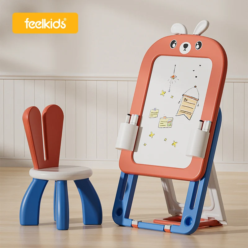 Feelkids Baby Safety Children's Foldable Portable Learning Drawing Board with HDPE Plastic Painting Board