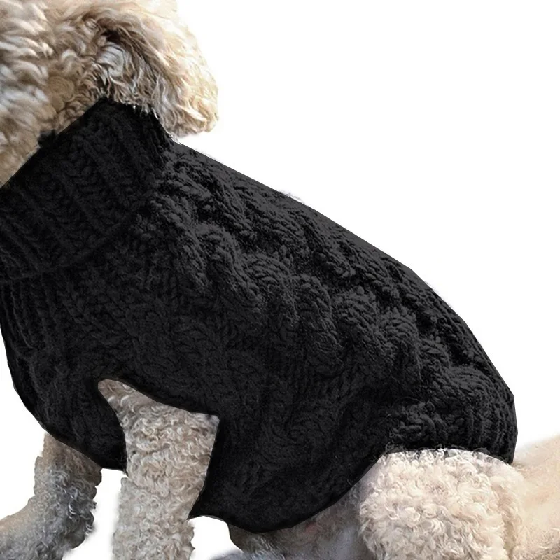 Dog Pet Sweater Fashion Autumn and Winter New Pet Clothes Solid Color Twist Knitted Warm Clothing Comfortable details
