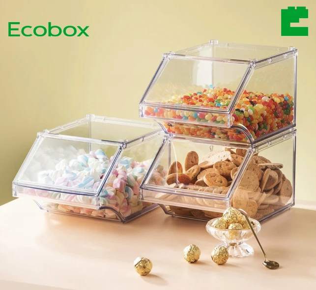 Stackable Candy Storage Containers Wholesale Stackable Candy Bin - Transparent Food Container