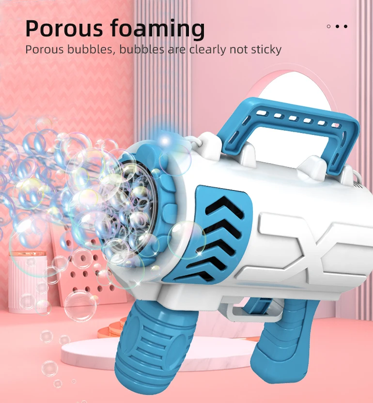 Chengji automatic flashing rocket launcher bubble gun blower soap toys summer outdoor rocket boom bubble gun toys