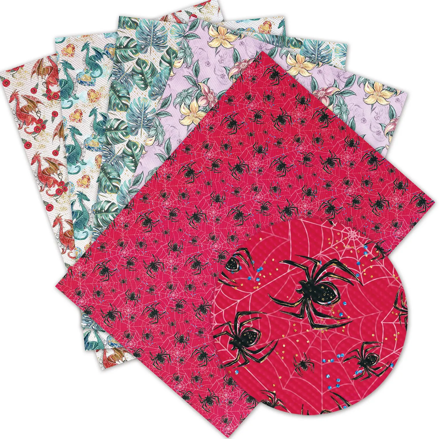 30x136厘米人造合成革织物片印刷乙烯皮革蝴蝶结发型箱包鞋子工艺品