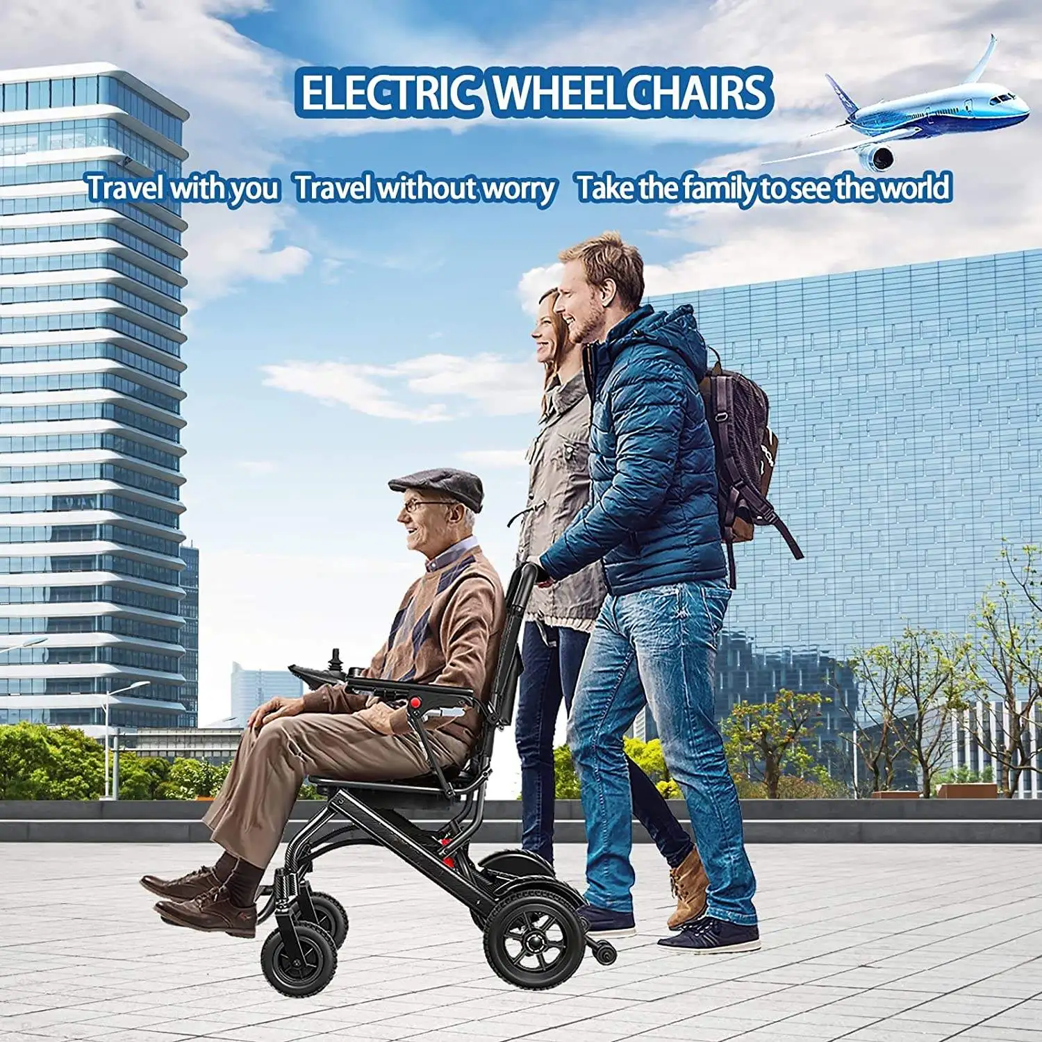 15.3kg Light weight folding electric wheelchair portable aluminum powerchairs dual controller wheelchair electric manufacture