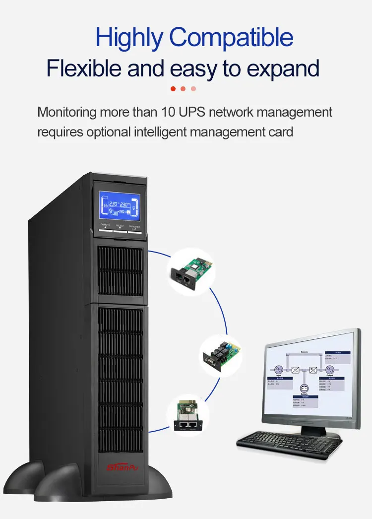 Double Conversion Rack Mount Online Ups 1kva-10kva With 2 Years ...