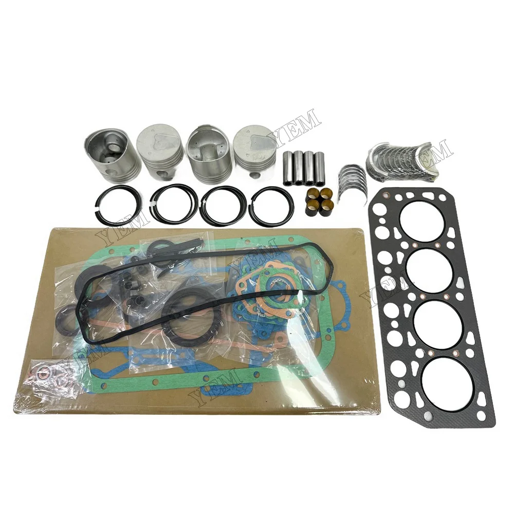 Repair Kit With Full Gasket Set Piston Rings Bearings Compatible for Mitsubishi K4D Industrial Machinery Engine Parts