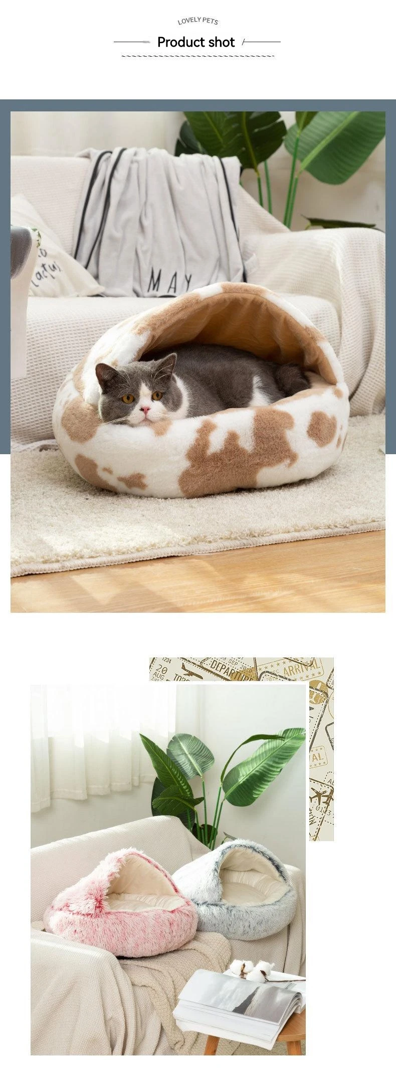 Wholesale Custom Fabric Small Round Luxurious Calming Washable Faux Fur