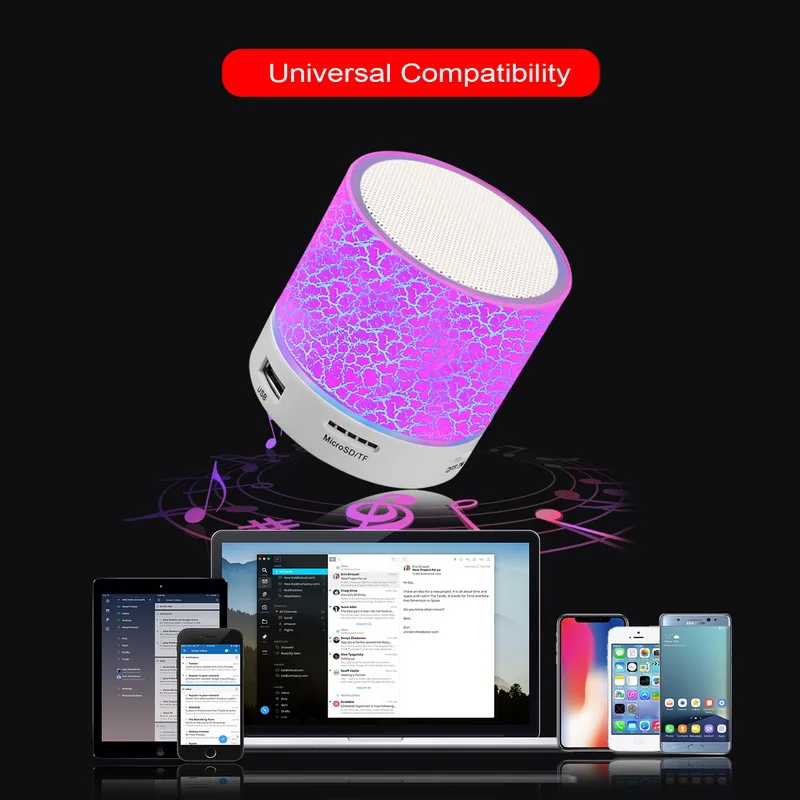 Wireless Portable Bluetooth Speaker Mini LED Music Audio TF USB FM Stereo Sound Speaker for Phone