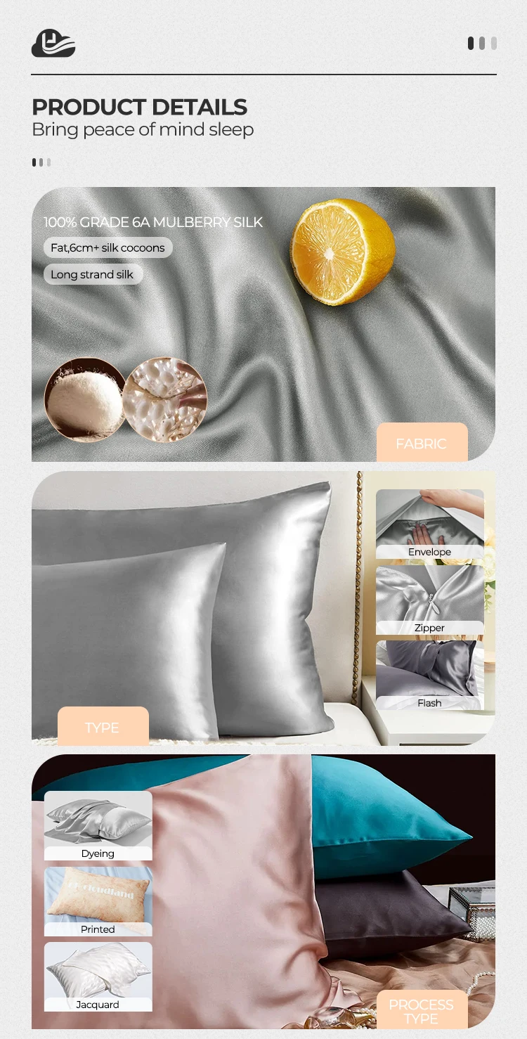 Cloudland Custom Real Satin 100 Mulberry Silk Pillow Case Cover Silk