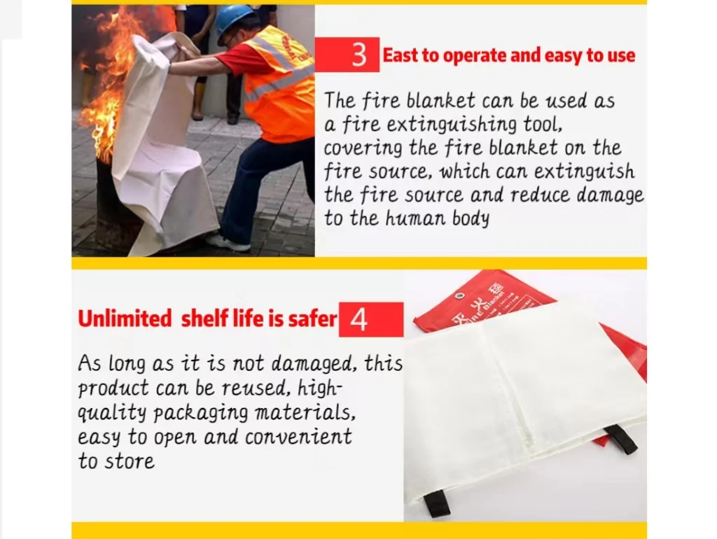 Emergency Fire Blanket Fiberglass Fire Emergency Blanket With Different