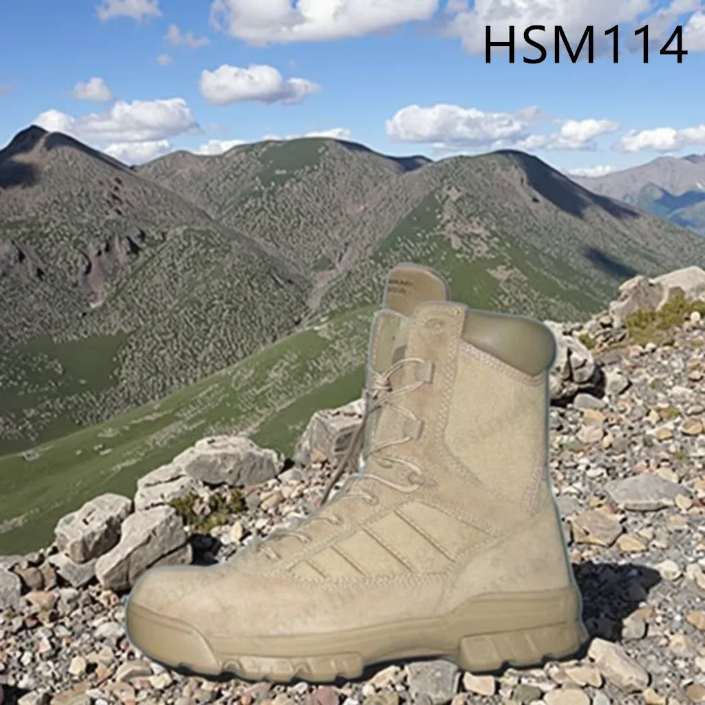 LXG,8'' Outdoor Training Shock Resistant EVA+rubber Soled Combat Boots Gobi Hiking Wind/sand-proof Tactical Desert Boots HSM114