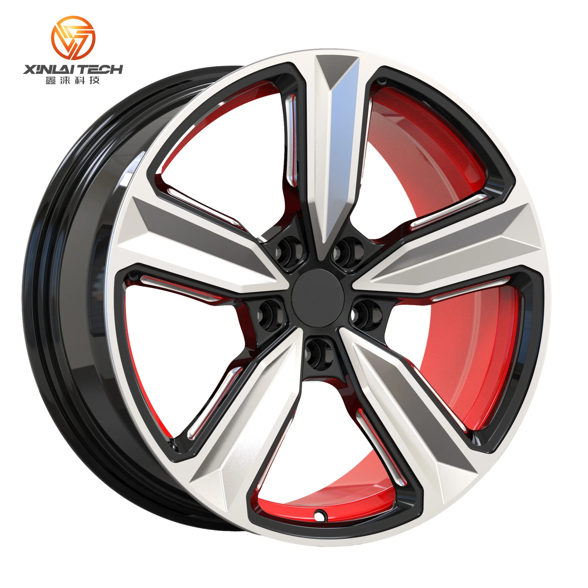 XINLAI Custom Five Spoke 15-22 Inch PCD5X112 /114.3/120/130 1-Piece Aluminum Alloy Forged Wheels for Passenger Car Wheels - Image 1