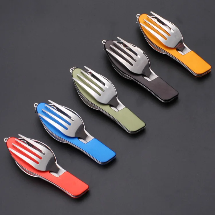 Camping Eating Utensils Folding Pocket Utensil Set Camping Cooking