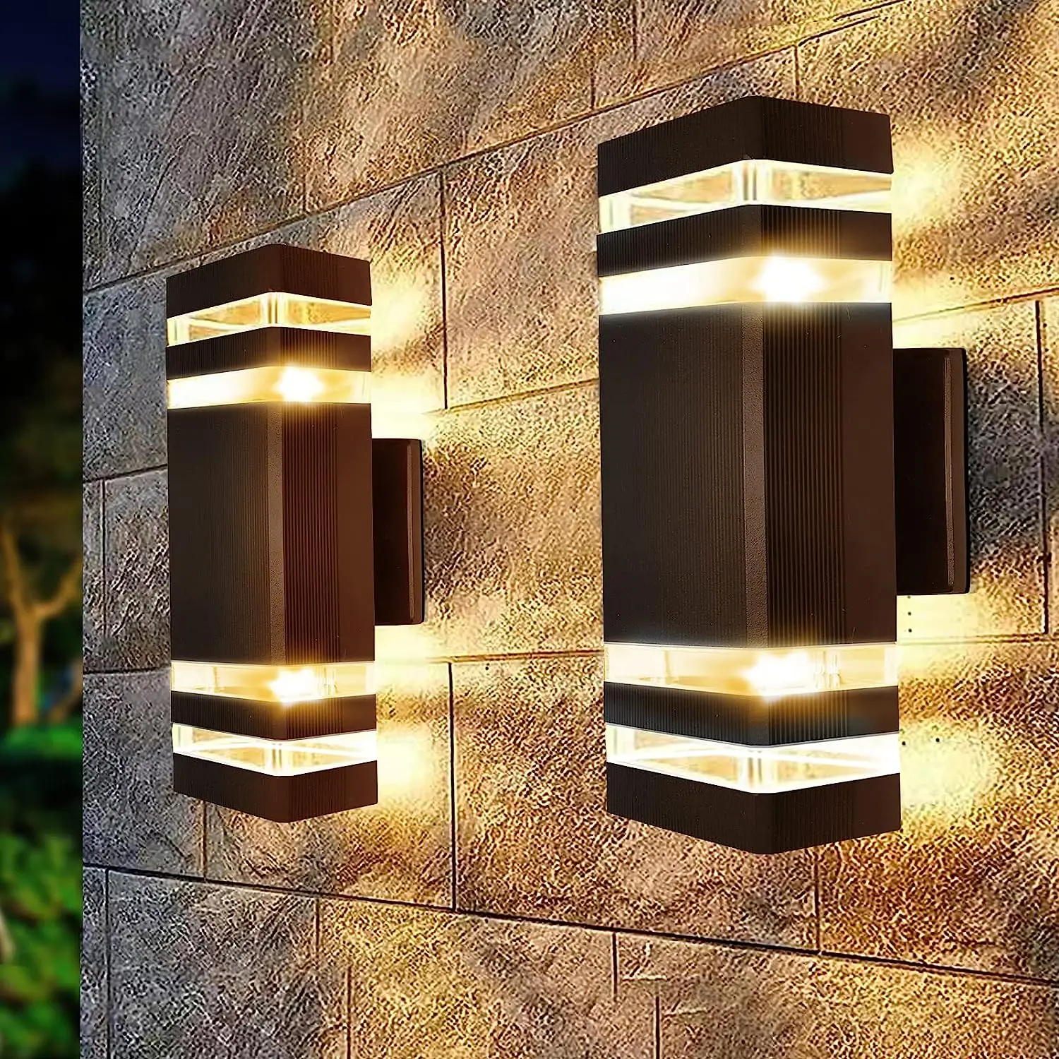 Up And Down Lights Outdoor Wall Lamps Surface Mounted Aluminum