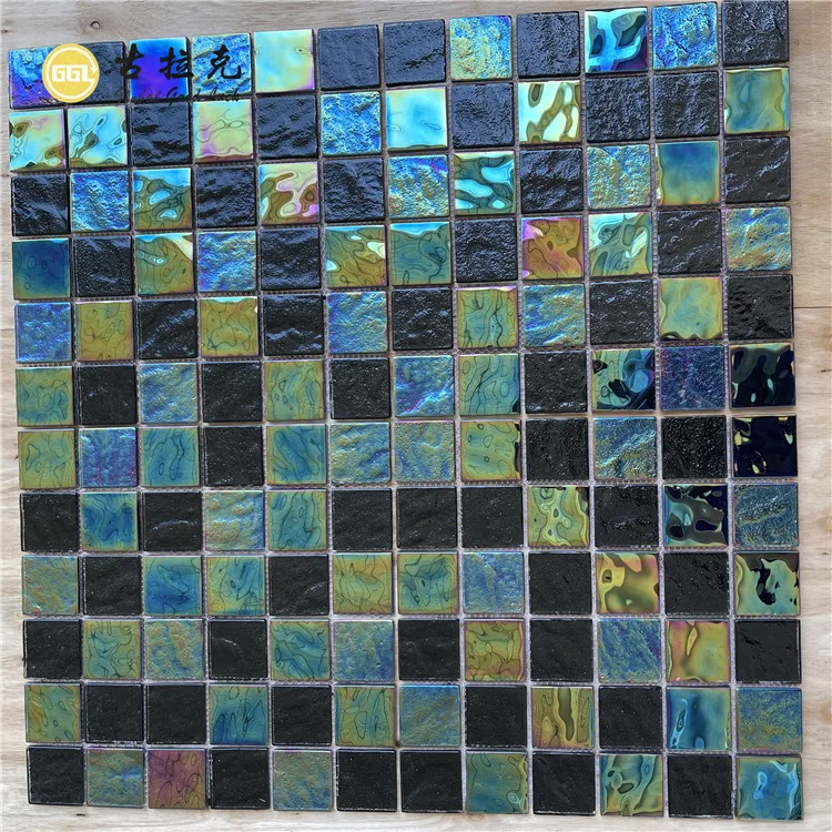 Wholesale sunshine black glass mosaic tile for swimming pool