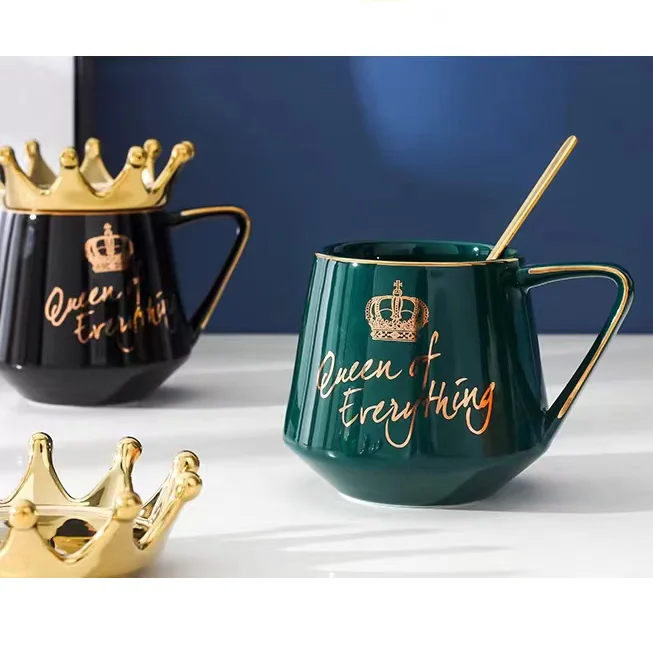 Ceramic Coffee Mug Gifts for Mom From Daughter Son Coffee Mug 12oz With Crown Lid Ceramic  Water Cup details