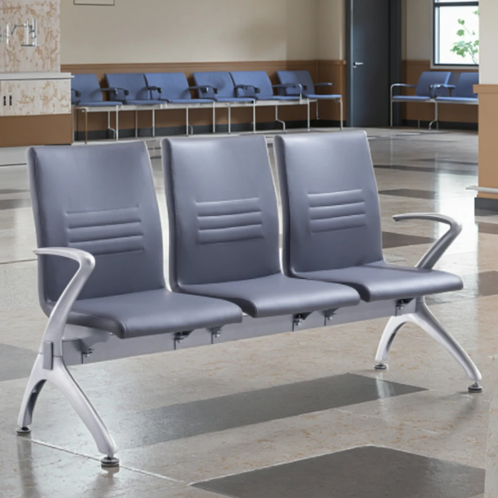 Modern Commercial Cold Steel Frame Chair with Detachable Anti-Slip Feet for Public Spaces 3
