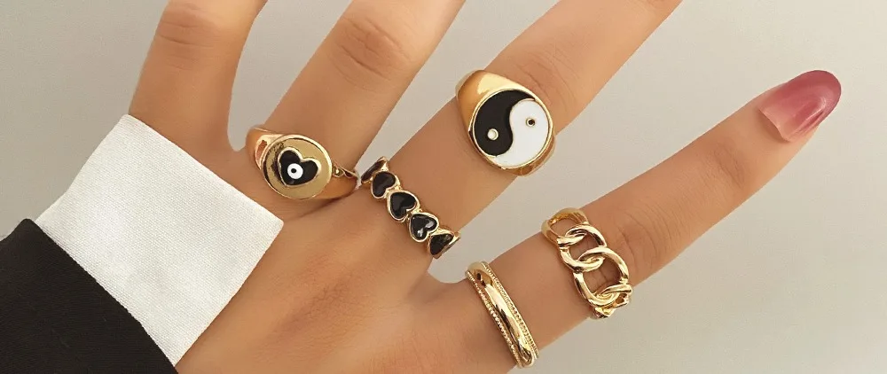 KISSWIFE Snake Ring for Women New Vintage Silver Punk Heart