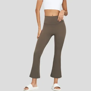 Naked High Waist Slim Yoga Flare Pants Quick Dry Comfortable Wide Leg Yoga Pants Solid Made Soft Elastic High Elastic Fabric