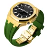 Boîtier doré + bracelet vert