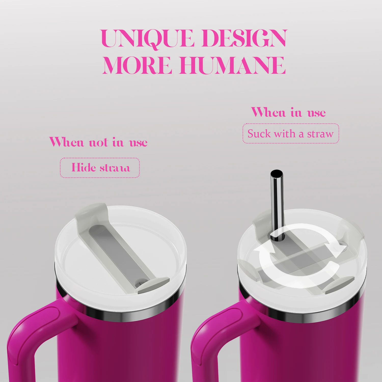 Factory Wholesale 20oz 30oz 40oz Stainless Steel Vacuum Insulated Metal Cup Travel Mug Coffee Tumbler With Handle factory