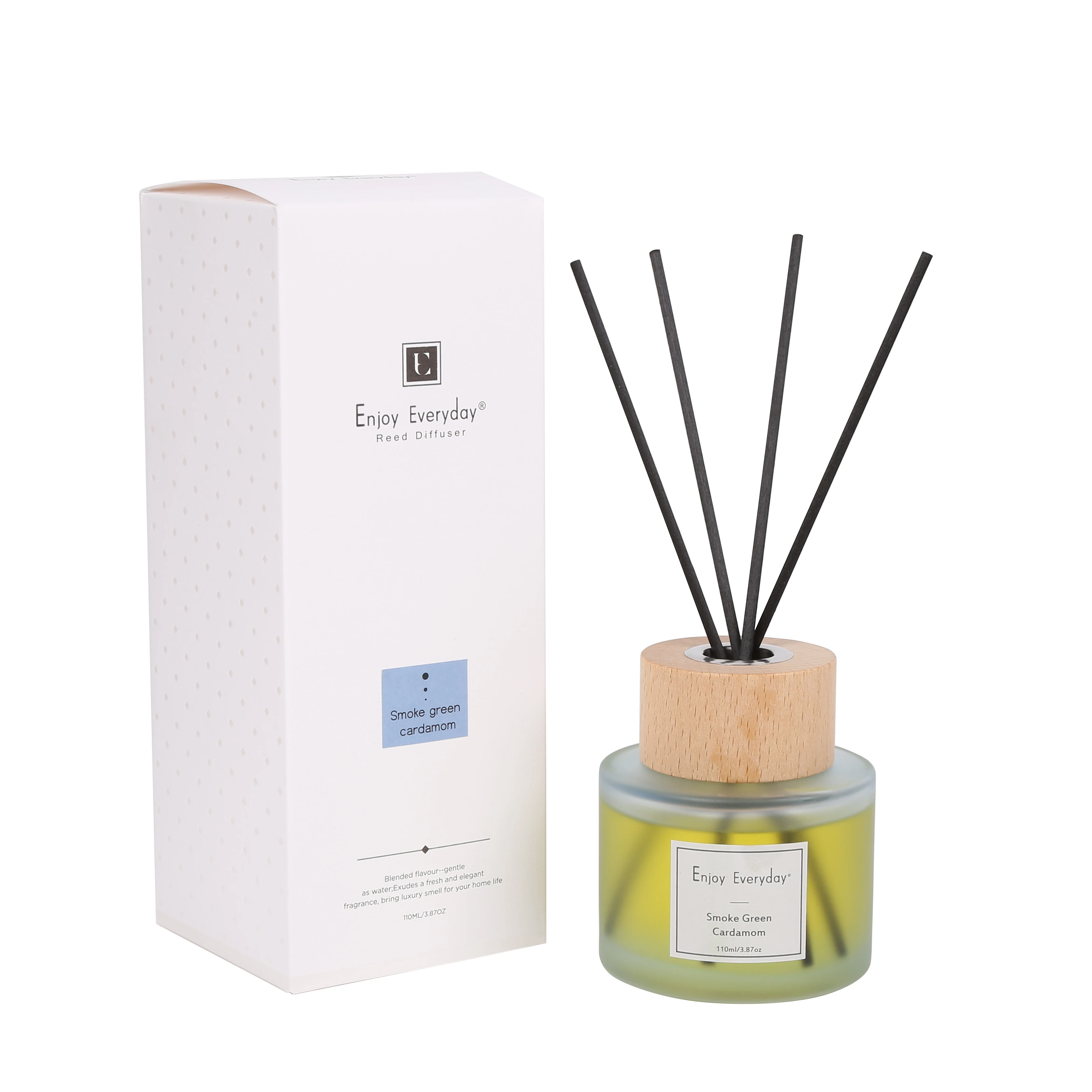 product high end luxury amber gradient bottle wholesale glass bottle hard box gifts reed diffuser sets for gift-9