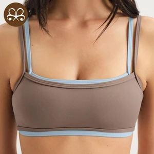 High Support Sports Bra Women Athletic Workout Top Comfortable Soft Fabric Double Lined with Custom Logo