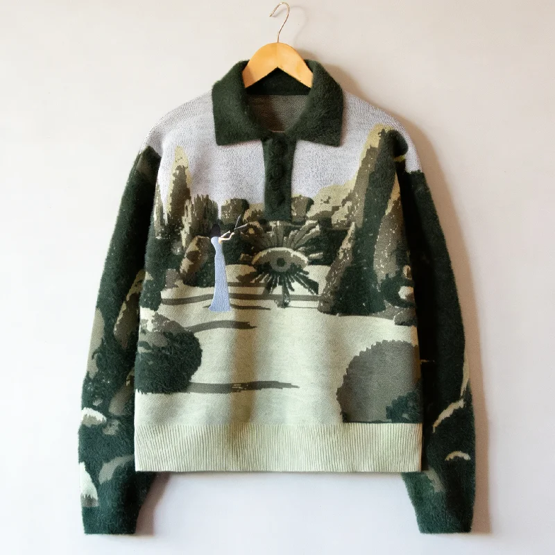 Custom LOGO Men's Sweater Jacquard Graphic Knitwear Winter Crew Neck Long Sleeve Cable Streetwear Designer Knitted Jumper gallery 7