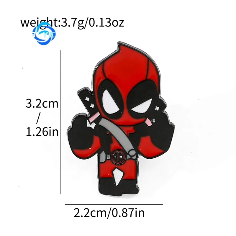 Movie characters Creative Cutie Deadpool and Wolverine metal brooches adorn badges Drop oil alloy pin accessories