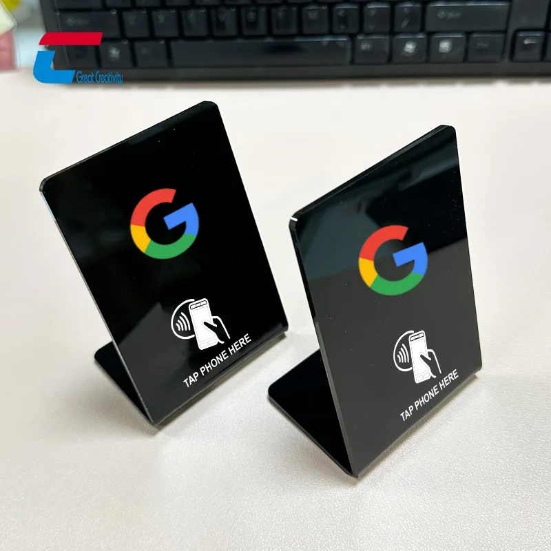 Nfc google Review Display QR Code Menu Stand Nfc Table Stand