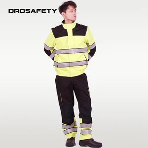 OEM Oil&gas Work Clothes Workwear Fire Resistant Jacket Pants Uniforms Hi Vis Reflective Safety Suits