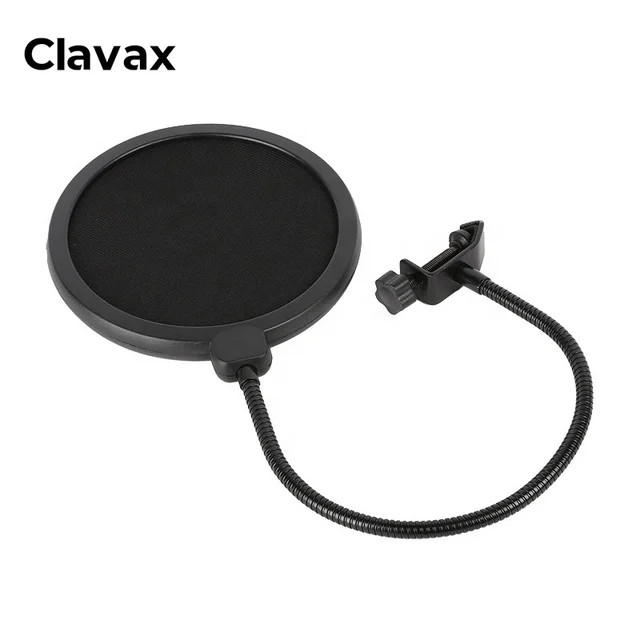 Clavax Metal Condenser Microphone Pop Filter Cover Double-Layer Blowout Net For Music Recording Live Streaming Noise Cancelling
