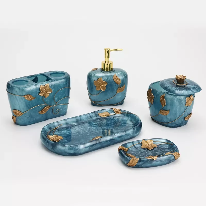 Custom Bathroom Accessories Set Vanity Tray Soap Dish Lotion Dispenser