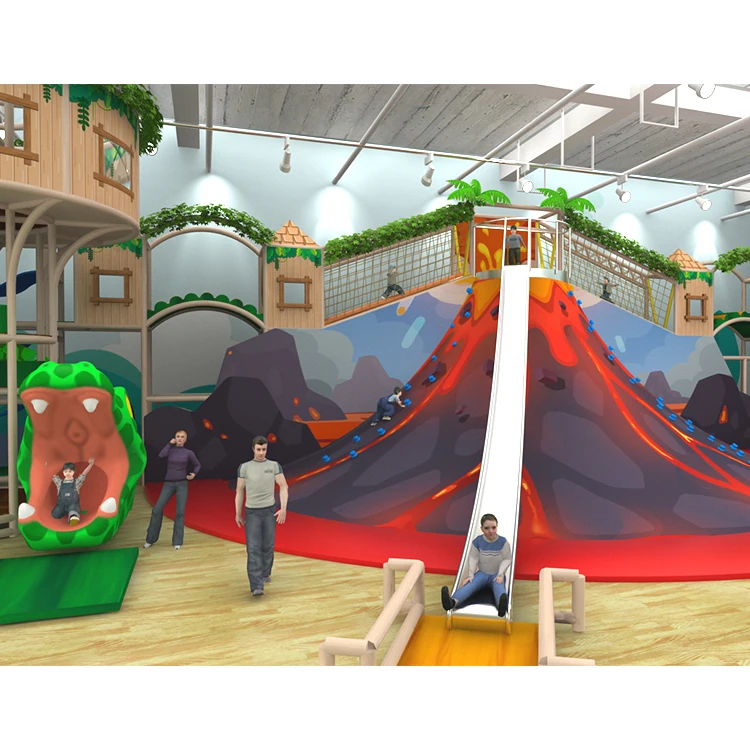 Kids Games Indoor Soft Playground Volcano Slide Soft Play Area Indoor
