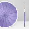 Manche droit en bois 16 os bord violet clair