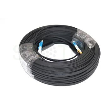 200M 2 Steel 2 Core ftth optic drop cable SC FC LC ST preconnectorized drop cable for indoor outdoor pre-connected drop cable