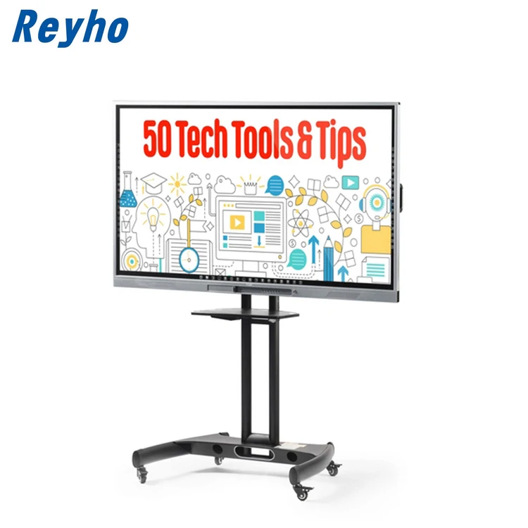 Reyho 86 дюймовый ИК-ch экран LCD портативная большая Интерактивная смарт-доска со встроенным компьютером