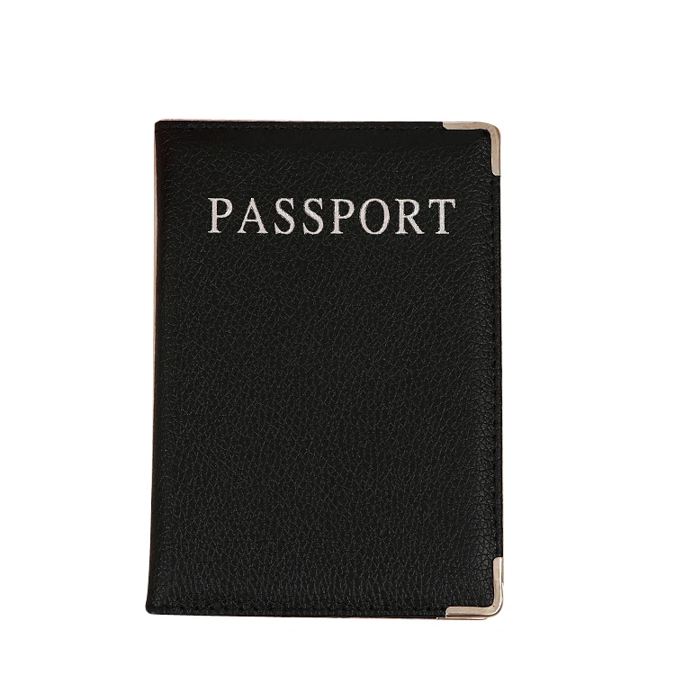 9-Color PU Leather Card Holder Silver Foiled Passport Case with 9-Color Silver Foiled Cover Durable Travel Organizer