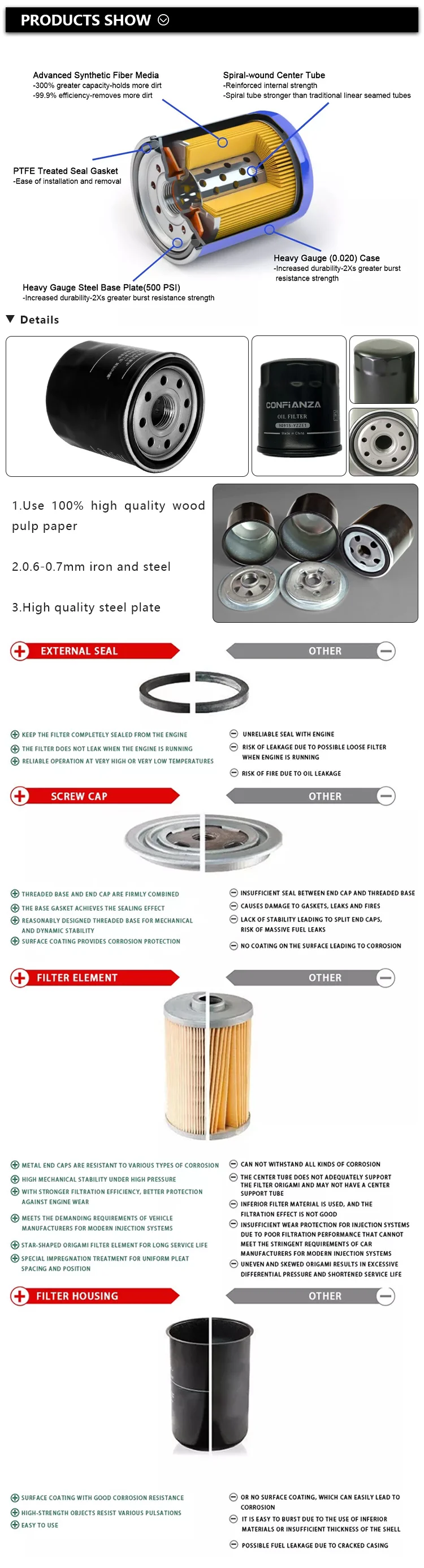 Genuine Auto Parts Car Engine Oil Filter 15208-31u00 15208-31u0a 15208 ...