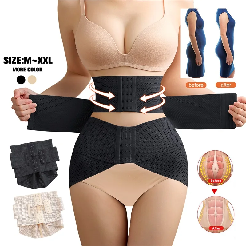 Wholesale Waist Trainer Shaper Women Full Body Plus Size Double Belt Trimmer Wrap Girdle Corset Tummy Control Shaperwear manufacture