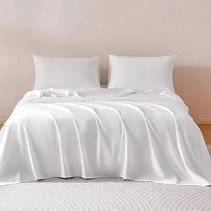 100% Cotton Luxury High Quality King Bed Sheet Set 300tc Organic Eco Friendly All Season Hotel White Double Bed Sheet