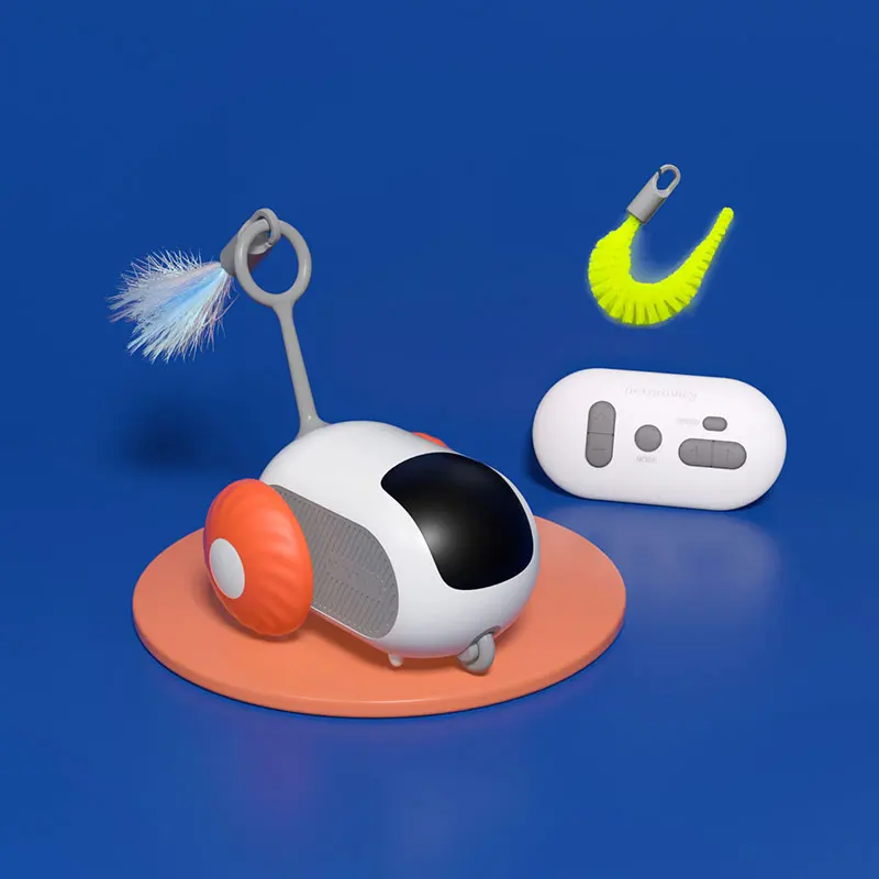 TEMU Toy Autonomous Driving Mode Burst Pet Gravity Running Car Intelligent Car Toy Cat Stick Feather