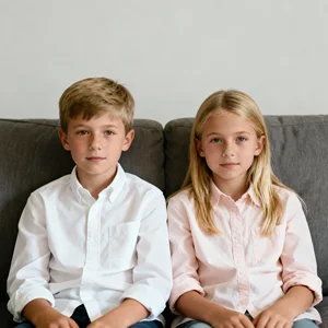 Small Bulk Order Oxford Cloth Durable Casual Kids Button up Shirts Uniform Easy-Care Antimicrobial School Shirt