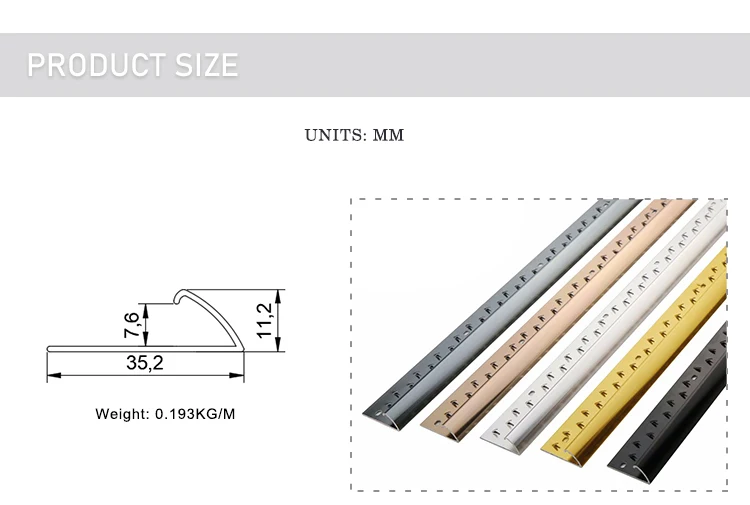 Toco Aluminium Metal Edge Naplock Z Bar Transition Profile Tile Trim