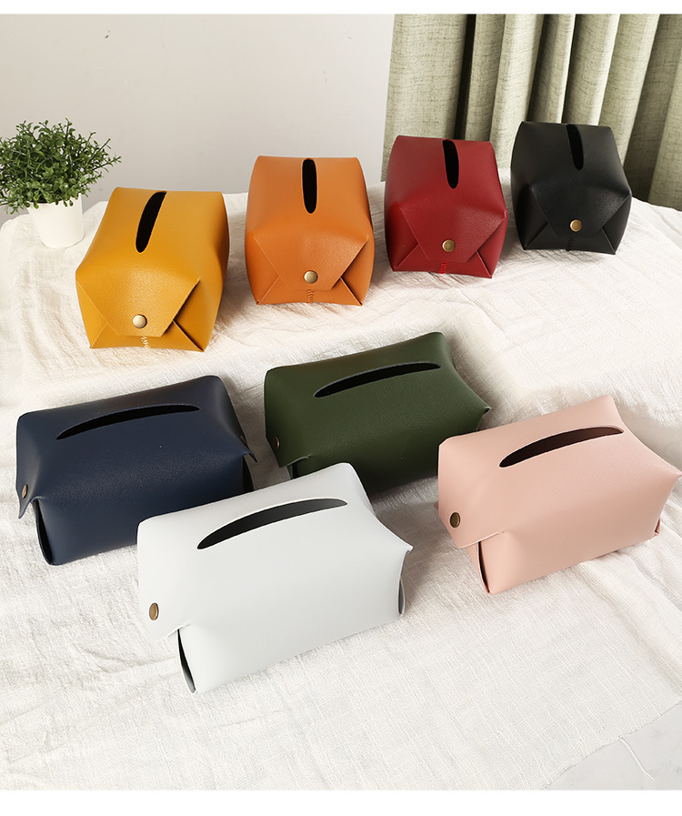 Домашний Декоративный чехол из искусственной кожи для бумажных салфеток, прямоугольный чехол для бумажных салфеток