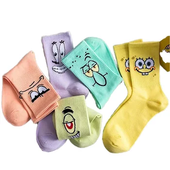 Hot Sale Happy Anime Cartoon Socks Fashionable Soft Cotton Sustainable Breathable Women Men Autumn Print Custom Logo Cuff