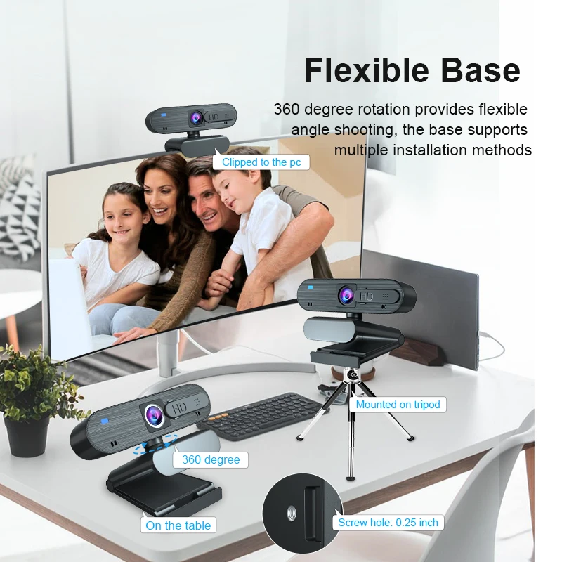 Anywii Android Tv Box Support Webcam Video Call Skype Web Cam Full hd 1080p Rotatable Webcam With Microphone