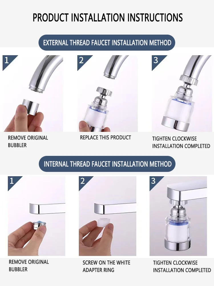 Universal Splash Filter Swivel Sink Faucet Aerator Replaceable Filter