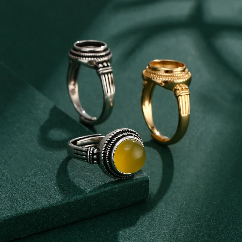 Size Beads for Rings Adjustable Copper Retro Ring Base