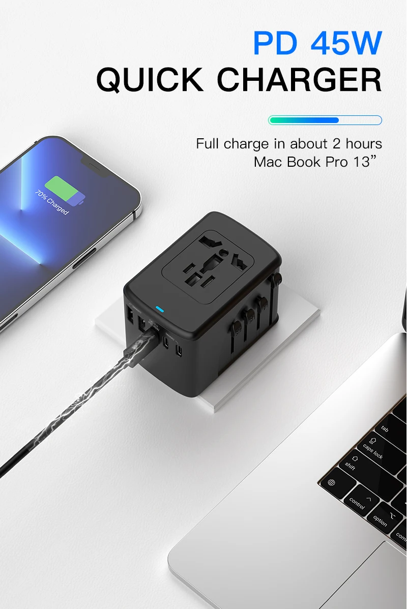 Universal Travel Adapter Combo All In One Travel Plug Gift Global