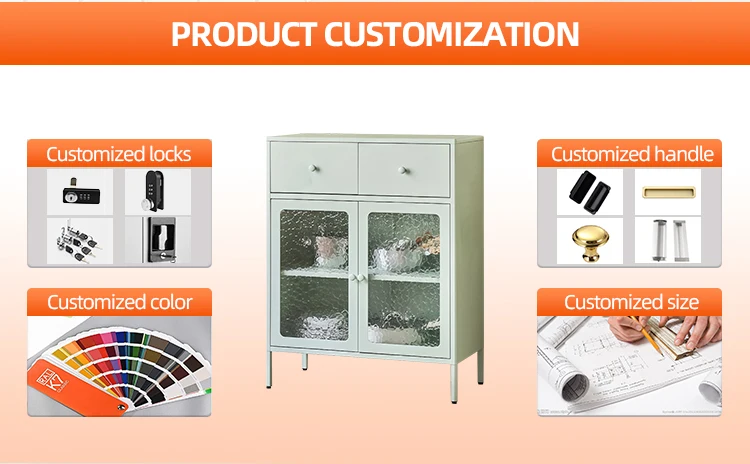 Buffet Sideboard Cabinet with 2 Drawers and Glass Door, Wine Bar for Kitchen, Living Room, Modern Kitchen Storage manufacture