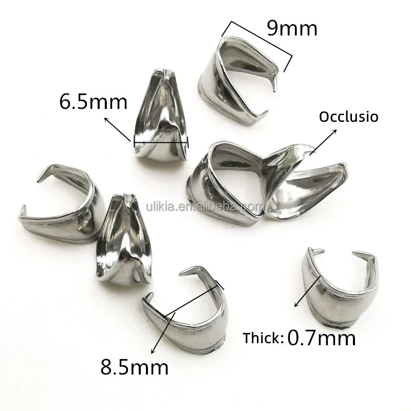 304 Stainless Steel Pinch Clip Clasp Bail Finish Necklace Pendant